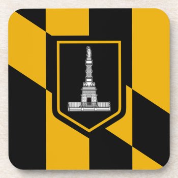 Hard Plastic Coaster With Flag Of Baltimore  Usa by AllFlags at Zazzle