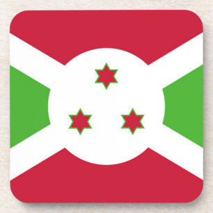 Hard plastic coaster with flag of Burundi