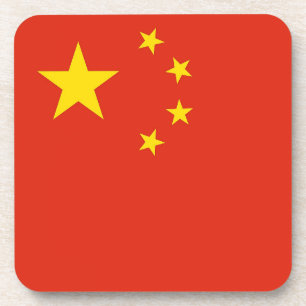 Hard plastic coaster with flag of China