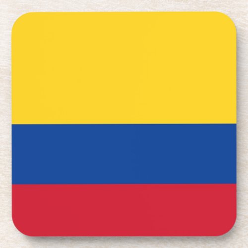 Hard plastic coaster with flag of Colombia