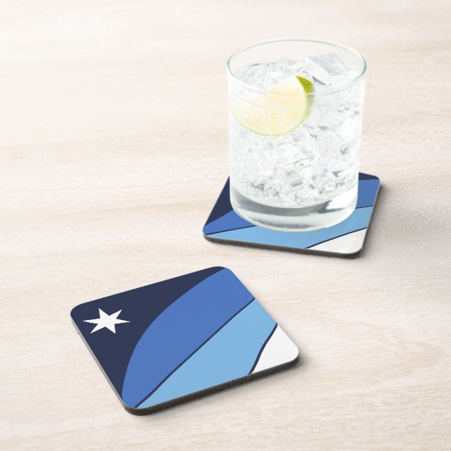 Hard plastic coaster with flag of Columbia, SC (Right Side)