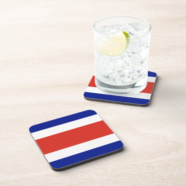 Hard plastic coaster with flag of Costa Rica (Right Side)