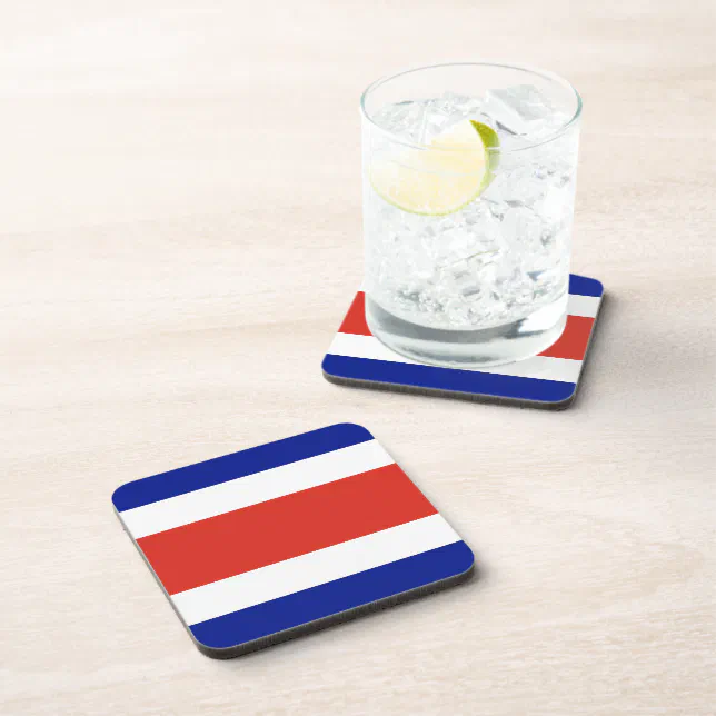 Hard plastic coaster with flag of Costa Rica | Zazzle
