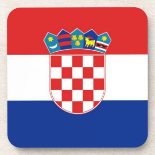 Hard plastic coaster with flag of Croatia