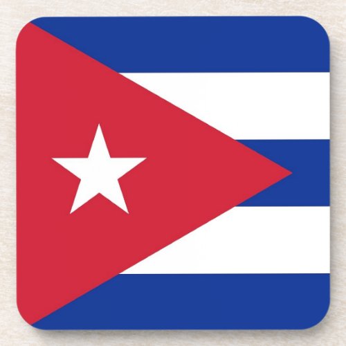 Hard plastic coaster with flag of Cuba