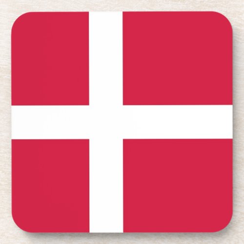 Hard plastic coaster with flag of Denmark