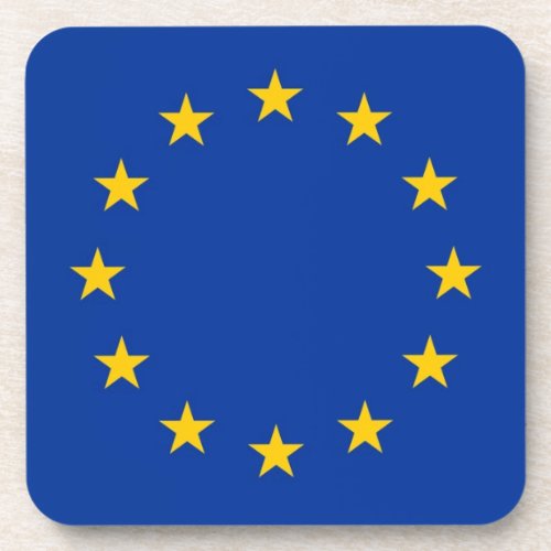 Hard plastic coaster with flag of European Union