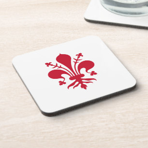 Hard plastic coaster with flag of Florence, Italy