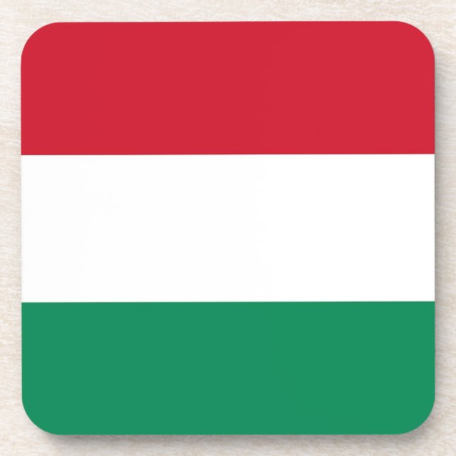Hard plastic coaster with flag of Hungary (Front)