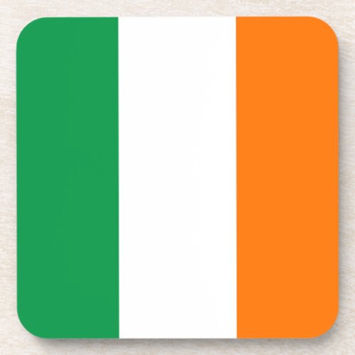 Hard plastic coaster with flag of Ireland