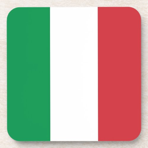 Hard plastic coaster with flag of Italy