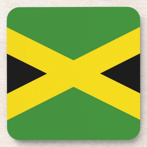 Hard plastic coaster with flag of Jamaica