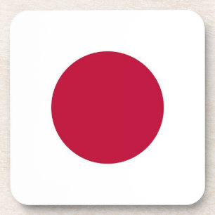 Hard plastic coaster with flag of Japan