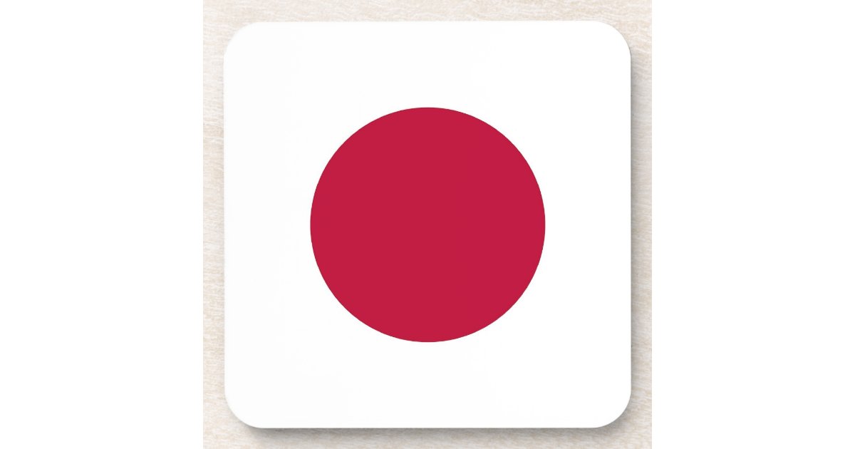 Hard plastic coaster with flag of Japan Zazzle