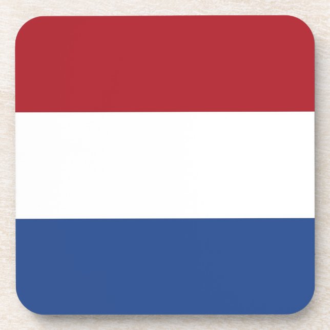 Hard plastic coaster with flag of Netherlands (Front)