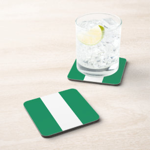 Hard plastic coaster with flag of Nigeria