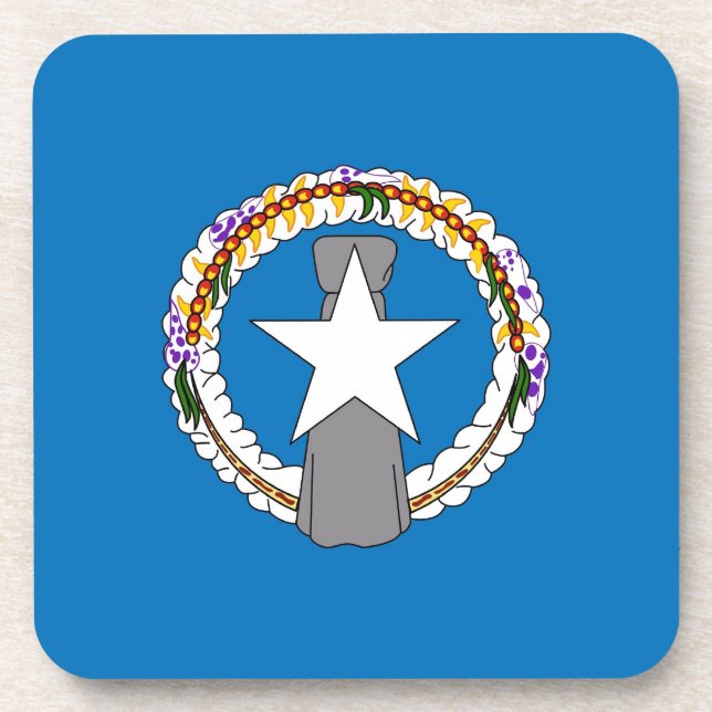 Hard plastic coaster with flag of Northern Mariana (Front)