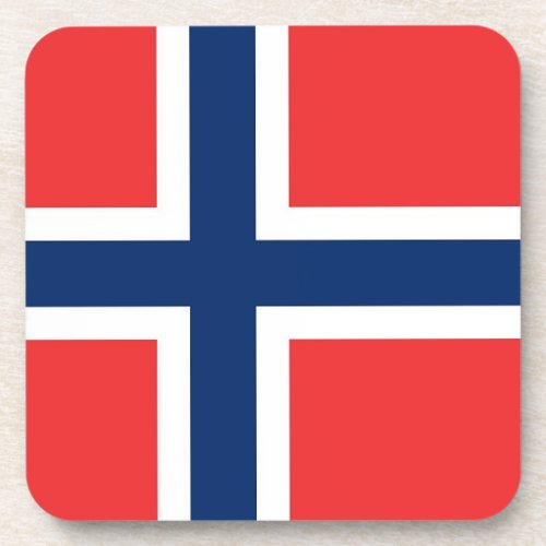 Hard plastic coaster with flag of Norway