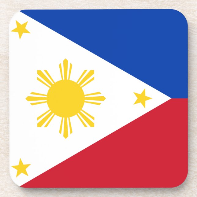 Hard plastic coaster with flag of Philippines (Front)