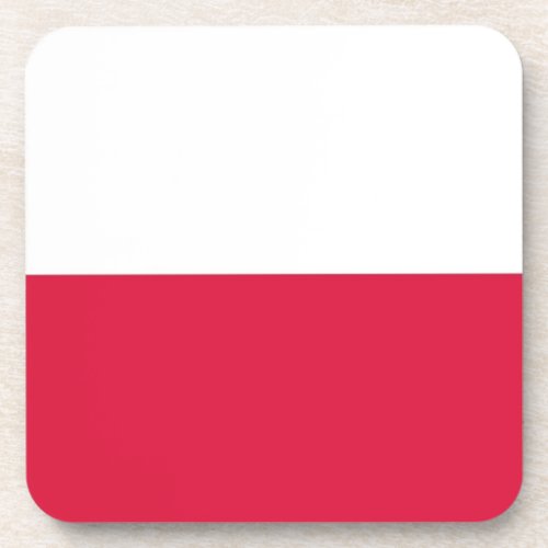 Hard plastic coaster with flag of Poland