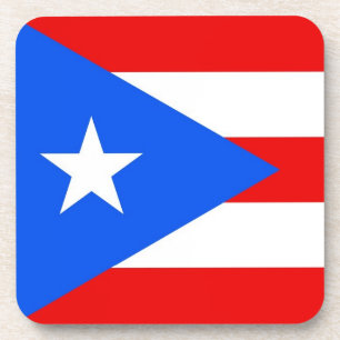 Hard plastic coaster with flag of Puerto Rico, USA
