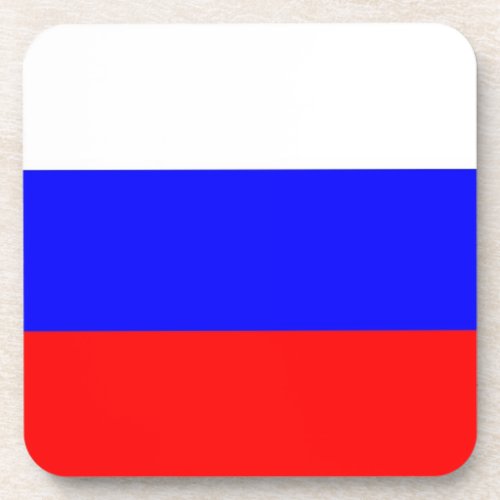 Hard plastic coaster with flag of Russia