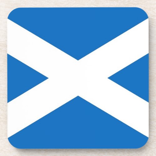 Hard plastic coaster with flag of Scotland UK