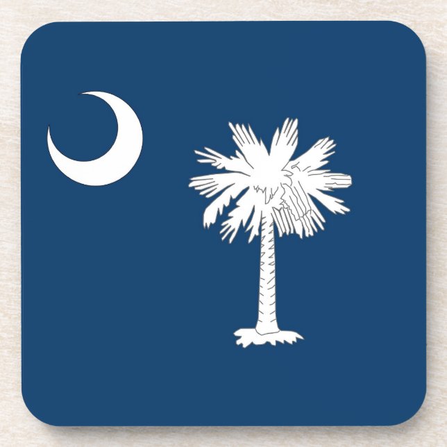 Hard plastic coaster with flag of South Carolina (Front)