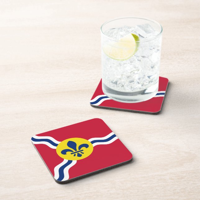 Hard plastic coaster with flag of St. Louis (Right Side)