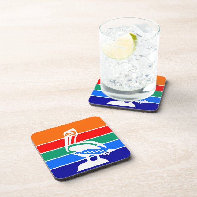 Hard plastic coaster with flag of St. Petersburg (Right Side)