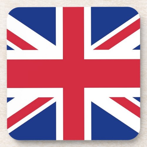 Hard plastic coaster with flag of United Kingdom