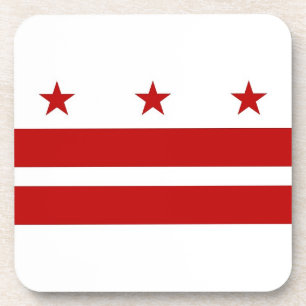 Hard plastic coaster with flag of Washington DC