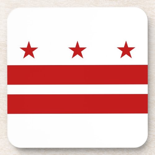 Hard plastic coaster with flag of Washington DC