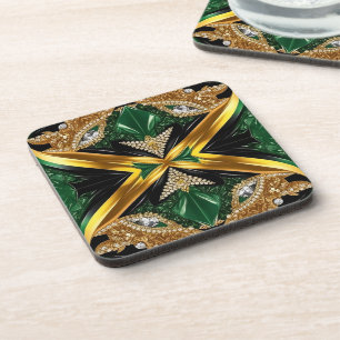 Hard plastic coaster with Jamaican Colors