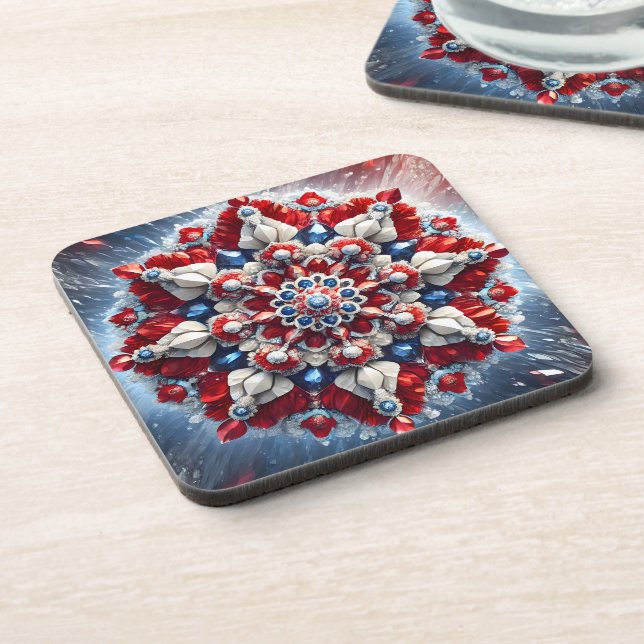 Hard plastic coaster with Norwegian Colors (Left Side)
