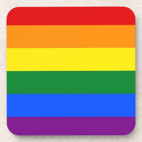 Hard plastic coaster with Pride flag of LGBT