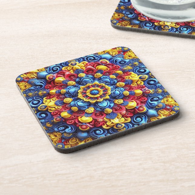 Hard plastic coaster with Romanian Colors (Left Side)