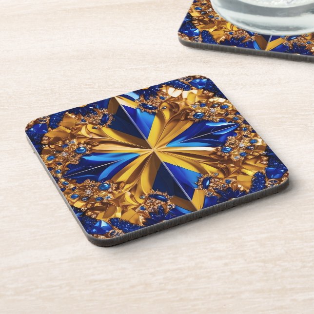 Hard plastic coaster with Sweden Colors (Left Side)