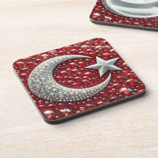 Hard plastic coaster with Turkish Colors (Left Side)