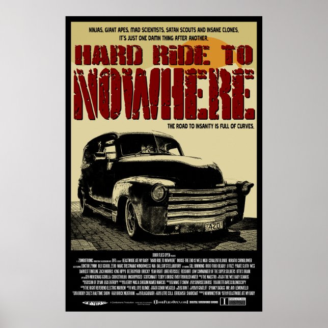 Hard Ride To Nowhere Official Poster (Front)