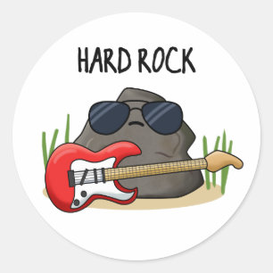 Hard Rock Funny Geology Music Pun Classic Round Sticker