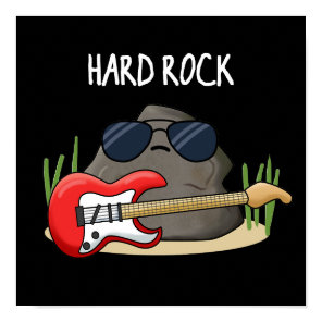 Hard Rock Funny Geology Music Pun Dark BG Poster