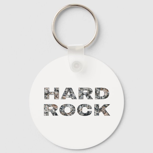 Hard Rock Granite Text Keychain (Front)