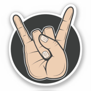 Hard Rock Heavy Metal Devil Horns Hand Sign Sticker