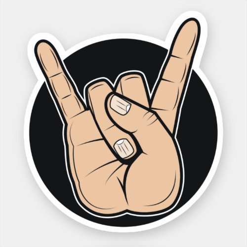 Hard Rock Heavy Metal Devil Horns Hand Sign Sticker