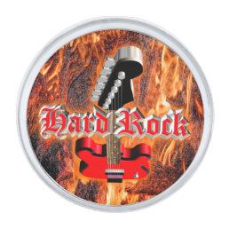 Hard rock into the fire silver finish lapel pin