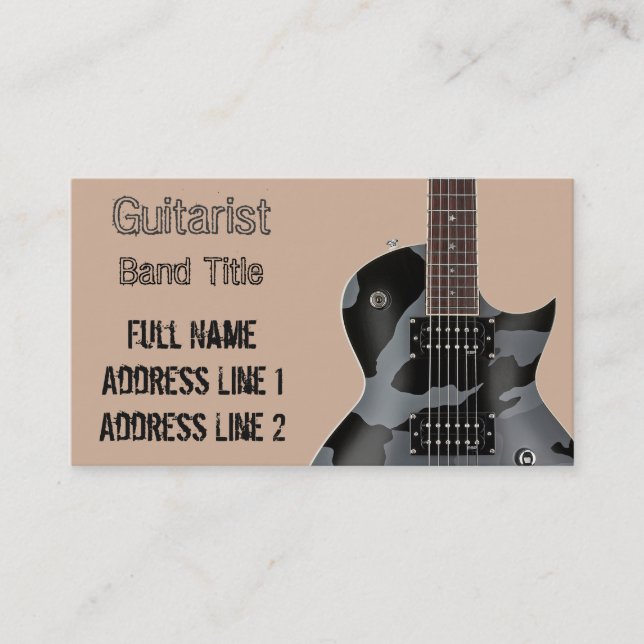 Hard Rock/Metal Musician Business Card (Front)