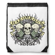 Hard Rock Skulls and Guitars Music Drawstring Bag