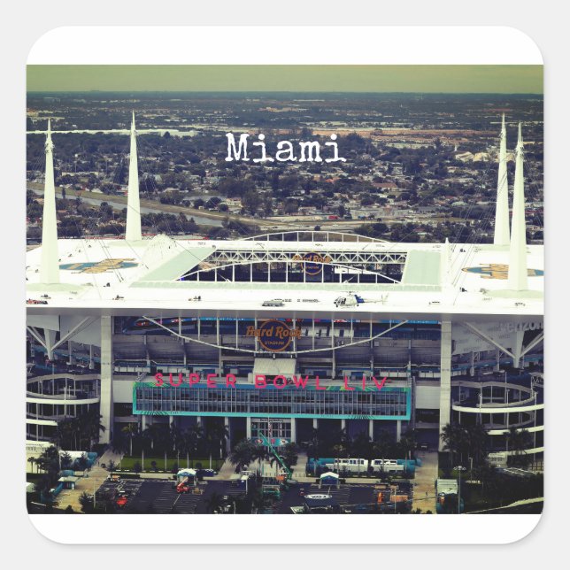 Hard Rock Stadium, Miami Florida Square Sticker (Front)