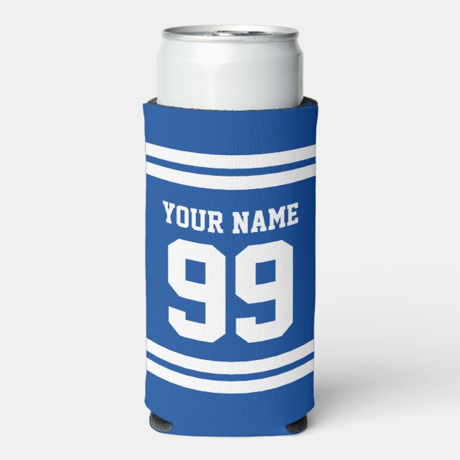 Hard seltzer can coolers with sports jersey number (Seltzer Front)
